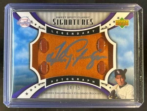 2007 Sweet Spot Classic Andres Galarraga Signatures Leather Blue Ink Auto #24/75 - Picture 1 of 2