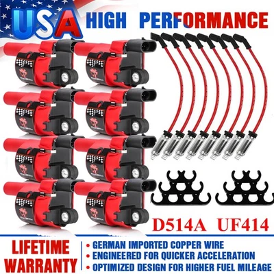 Ignition Bobinas (8) and Spark Plug Wires(8) For Chevy GMC Sierra 2500 HD 08-16 - Image 1 of 4