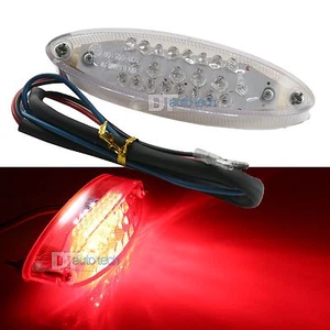 Universal Motorcycle Bike Red LED Brake Tail Stop Indicator Light Clear - Picture 1 of 1