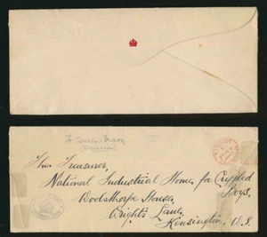 ROYALTY 1924 QUEEN MARY BUCKINGHAM PALACE PRIVY PURSE to HOME for CRIPPLED BOYS - Picture 1 of 3