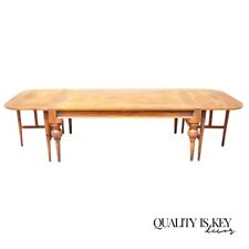 Antique French Provincial Country Farm Large Extension Pine Wood Dining Table