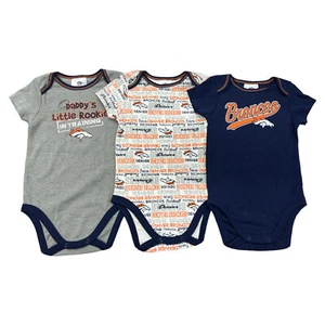 NFL Denver Broncos Baby-Boy 3 Pack Short Sleeve Bodysuit - Picture 1 of 1