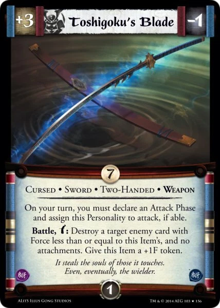 Legend of the Five RIngs L5R CCG ALitS A Line in the Sand Toshigoku's Blade - Image 1 of 1
