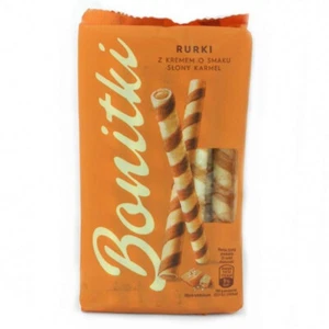 Bonitki Rurki waflowe 280g * Waffelröllchen mit gesalzener Karamellcreme - Bild 1 von 1