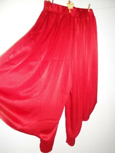 PANTALONI DONNA RAGAZZA IN RASO ROSSO ALLA TURCA ELEGANTI PARTY SERA TG 40 S - Foto 1 di 12