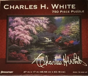 CHARLES H WHITE "Bridge of Tranquility" 750 pcs Puzzle NEW 27" x 17" Pressman. - Picture 1 of 2