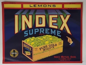 ADVERTISING Label Index Lemons La Habra California - Picture 1 of 1