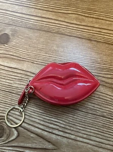 Victoria's Secret Red Pucker Lips Zip Keychain Coin Purse - Picture 1 of 9