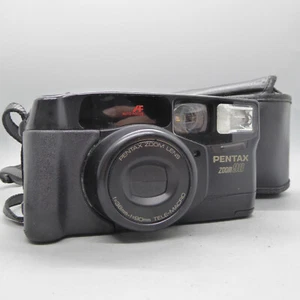 Pentax Zoom 90 35mm Film Point and Shoot Camera Black Tested - Picture 1 of 11