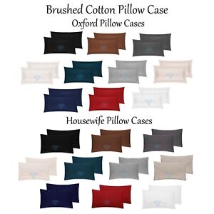 Flannelette 100% Brushed Cotton Soft 50 x 75cm Oxford/Housewife Pillow Cases