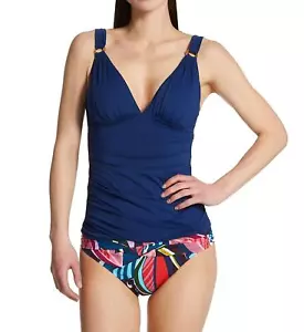 Bleu Rod Beattie Schulterfreies Tankini Oberteil Bademode Größe 8 Marineblau - Bild 1 von 2