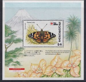 1991 BARBADOS - SG: MS964 - JAPAN STAMP EXHIBITION - BUTTERFLY - UNMOUNTED MINT