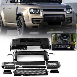 Set Front+Rear Bumper For 2020-2022 2023 Land Rover Defender 90 110 Gloss Black - Foto 1 di 14