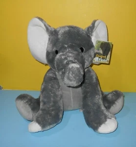 Fiesta Elefant weiches Plüschtier 15 Zoll Stofftier sitzend grau Dschungeltiere mit Etikett - Bild 1 von 2