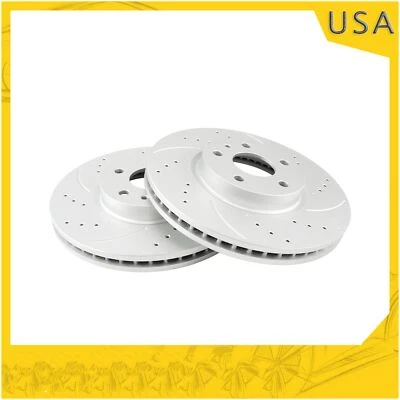 Fit For 2013-2020 Ford Fusion 2013-2016 Lincoln MKZ Front Drilled Brake Rotor - Image 1 of 4