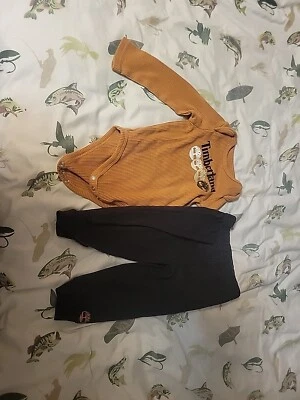 Timberland Conjunto de 2 Piezas Bebé Niños Camisa Pantalones de Sudadera Talla 18M Nuevo Conjunto Waffle Foto 1 de 3