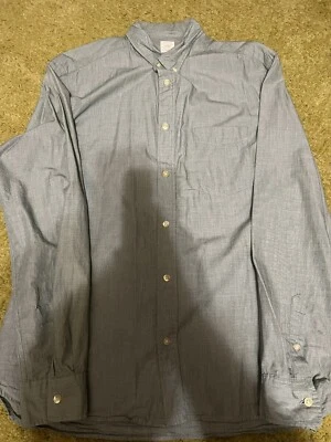 H&M Camisa de vestir abotonada manga larga gris claro azul HM Foto 1 de 4