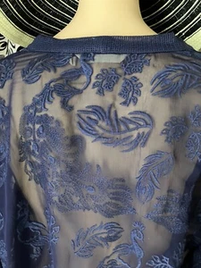 ATEMBERAUBENDE AUFWENDIGE STICKEREI TRANSPARENTE SEIDE VORNE OFFEN CROPPED TOPPER JACKE FABELHAFT L - Bild 1 von 11