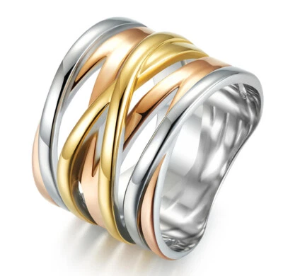 Anillo para mujer anillo de boda enchapado en oro anillo multicapa anillo para mujer Foto 1 de 4