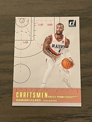 2022-23 Donruss Craftsmen Press Proof Damian Lillard #9 Trailblazers - Image 1 of 2
