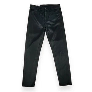 Joes Black Pants Size 30 Women High Rise Skinny Ankle The Charlie Coated NWT - Picture 1 of 10