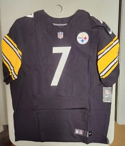 Nike NFL Elite Authentic Steelers Jersey Ben Roethlisberger Black Gold Sz 52 - Picture 1 of 8