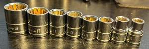 8 Mastergrip Metric Sockets - Sizes 19mm, 17mm, 14mm, 13mm (2), 12mm, 10mm, 9mm - Picture 1 of 6