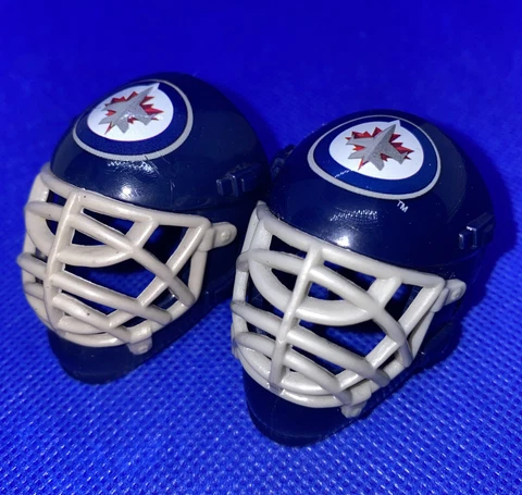 Winnipeg Jets Hockey Goalie Mini Helmet Mask Franklin NHL 1.5" Lot of 2x Cover