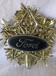 Oldtimer FORD Motor Company Auto Logo Emblem Handarbeit Weihnachtsbaum Stern Topper - Bild 1 von 5