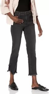 PAIGE Women's Hoxton Straight Ankle w/Heavy Fray Curved Hem, Moonlight Fog 31 - Picture 1 of 8