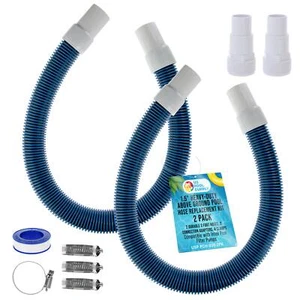 1.5" Hose Replacement Kit 2 Durable 3' Hoses, 2 Connection Adapters, 4 Clamps - Picture 1 of 5