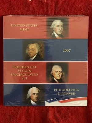 2007 Presidential $1 Coin Uncirculated Mint Set 8 Coins P & D - Image 1 of 3