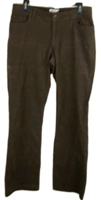 Pantalones Izod elásticos marrón chocolate pana pierna recta para mujer talla 8 algodón Bld Foto 1 de 4