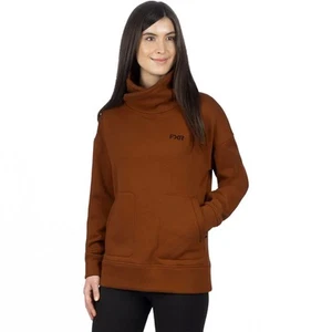 FXR Womens Ember Pullover Sweater Soft Cowl Collar Zipped Pockets Copper - Picture 1 of 4