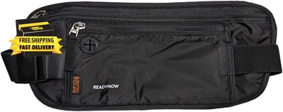 Cinturón de dinero de viaje con bloqueo RFID - Cintura oculta Porta pasaporte Cartera Bolsa Foto 1 de 4