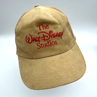 Sombrero de pana vintage Walt Disney Studios Productions hecho en EE. UU. Gorra con cordón a presión Foto 1 de 4