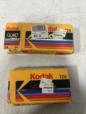 (2) Película Kodacolor Gold 200 GB 126-24 nueva de colección Kodak 28x28 mm caducada 1994 Foto 1 de 4