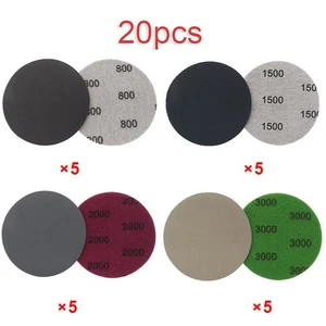 Sandpaper 3 Inch Discs 800 1500 2000 3000 Grit High Flexibility Low Curl - Picture 1 of 8