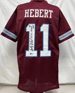 Bobby Hebert signiertes individuelles burgunderfarbenes Spielertrikot '83 Champs MVP Insc BAS 035 - Bild 1 von 5