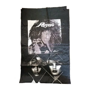 Vintage 1988 Poison- Open Up & Say Ahh! Tapestry Band 22" X 66" Wall Door Hang - Foto 1 di 7