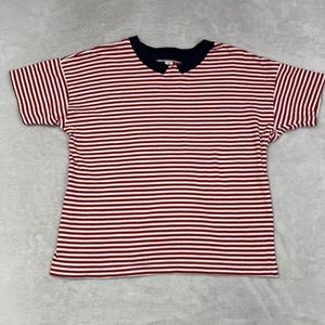 Vintage R.N.Z.N. Silver Fern Rugby T-Shirt Red White Striped New Zealand - Picture 1 of 6