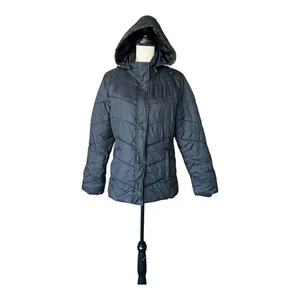 Faded Glory Women's Hooded Black Puffer Jacket Size M - Picture 1 of 10