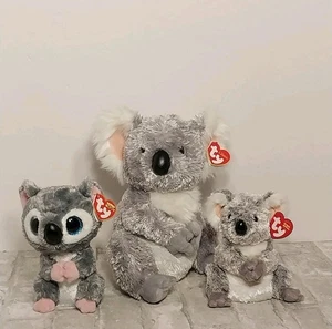 Lotto di 3 peluche TY Koala Bears Kati, Outback, Koowee nuovi con etichette - Foto 1 di 16
