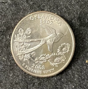 2008 D Oklahoma Quarter Circulated Free Shipping - Picture 1 of 2