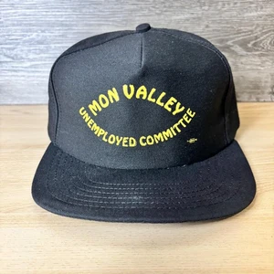 VINTAGE Mon Valley Unemployed Committee Hat Cap Snap Back Embroidered Mens 90s - Picture 1 of 11