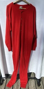 VTG 90’s Union Suit White Mountain Traders Men's Size 2XL Cabinwear Red Longjohn - Picture 1 of 5