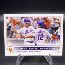 2022 TOPPS #436 SUPERSTARS IN THE BIG APPLE/FRANCISCO LINDOR/PETE ALONSO NY METS