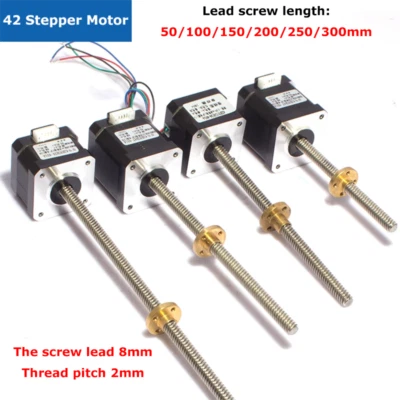 Linear Screw 42 Stepper Motor T-type Screw Shaft 8MM High Torque 50/100/300mm - Image 1 of 4