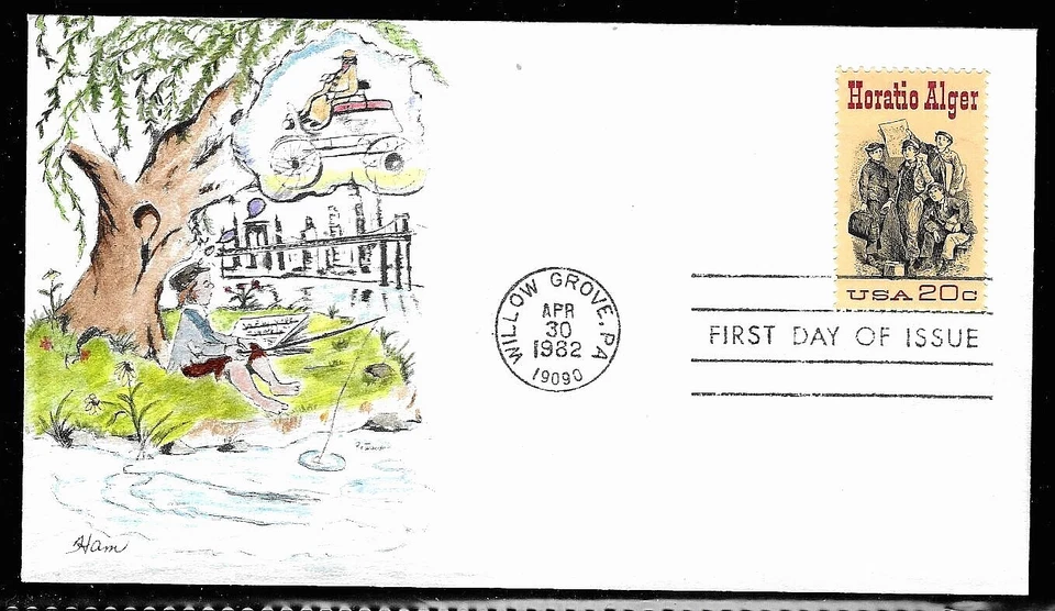 2010 20c Stamp (1982) THE HORATIO ALGER SUCCESS STORY FDC BY LOIS HAMILTON - Image 1 of 1