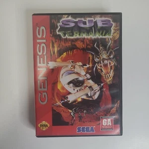 Sub Terrania (Sega Genesis, 1994) TESTED AUTHENTIC W/ CASE AND MANUAL! - Picture 1 of 12